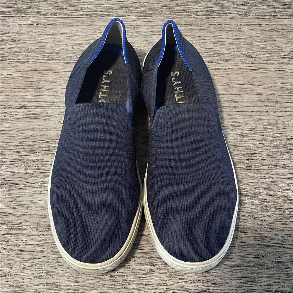 Rothy's The Original Navy Slip-On Knit Sneakers size 8